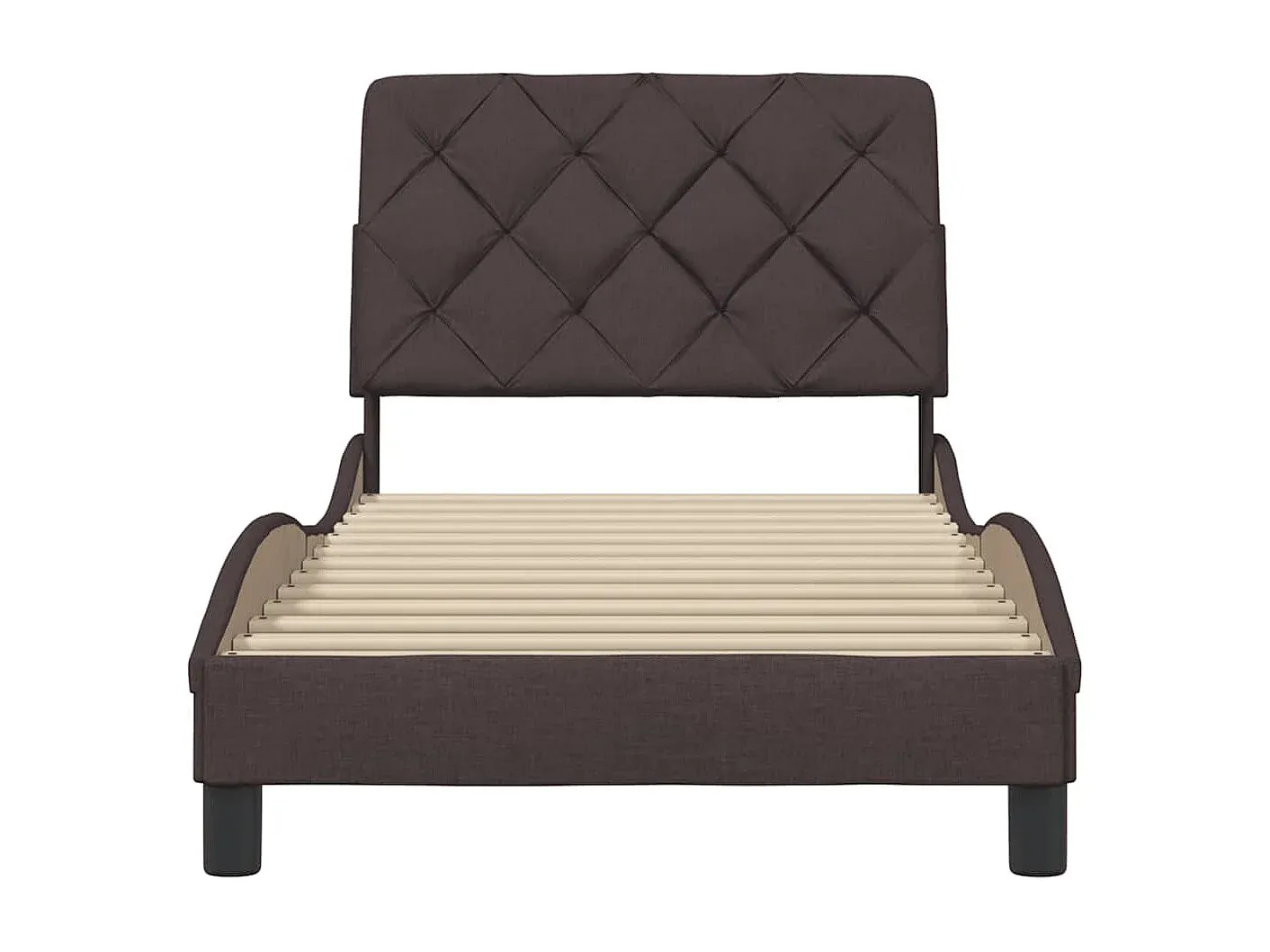 Elegantes Stoff-Bettgestell in Dunkelbraun 90x200 cm