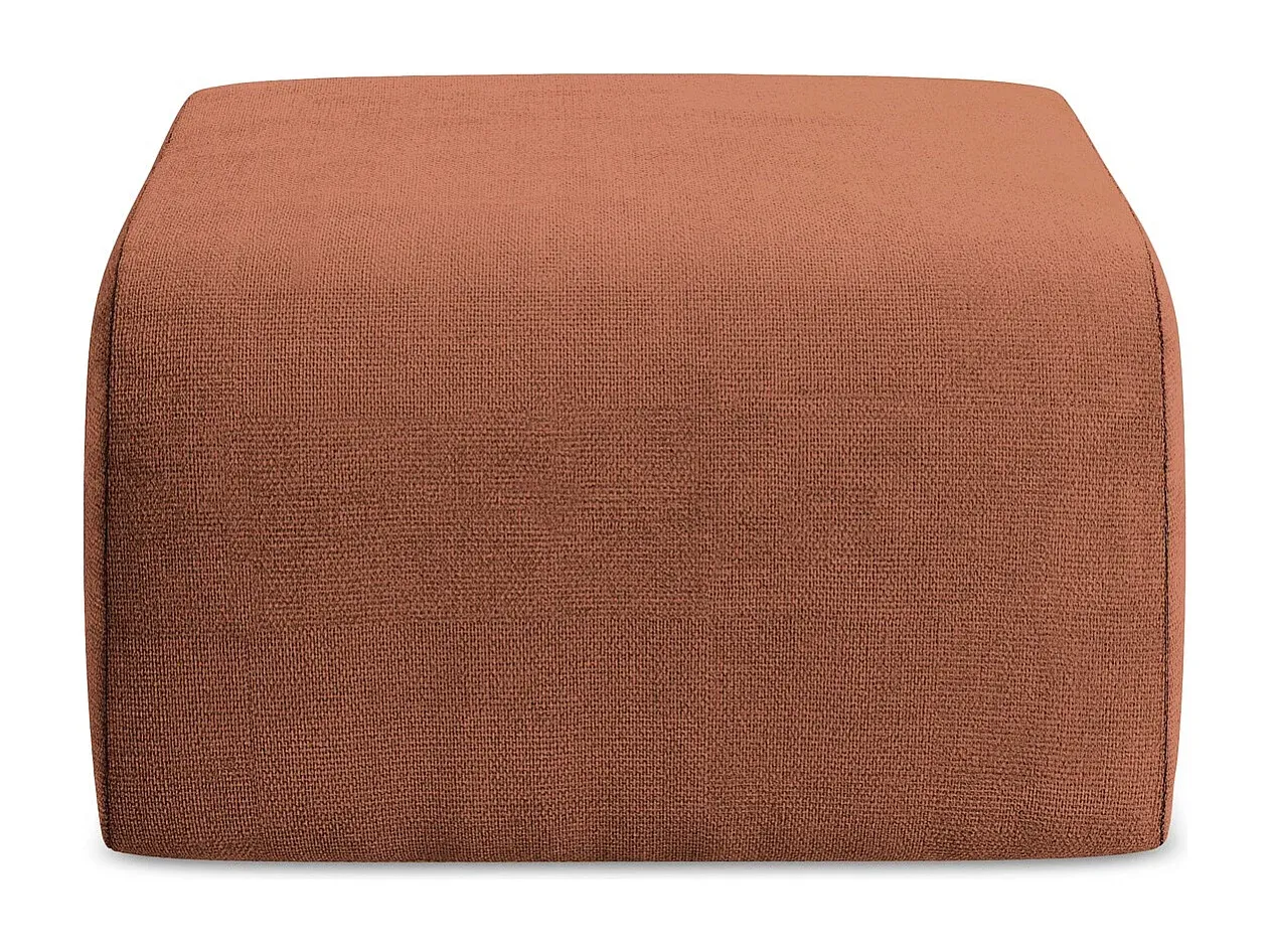 Bequemer Chenille Pouf in Terrakotta