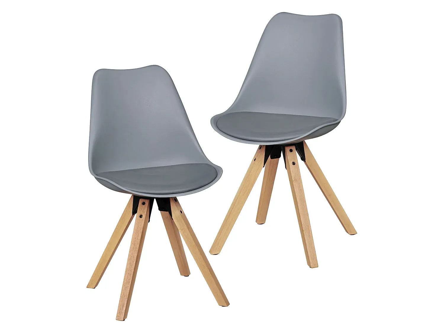 Retro Esszimmerstuhl Set aus Kunstleder mit Rückenlehne