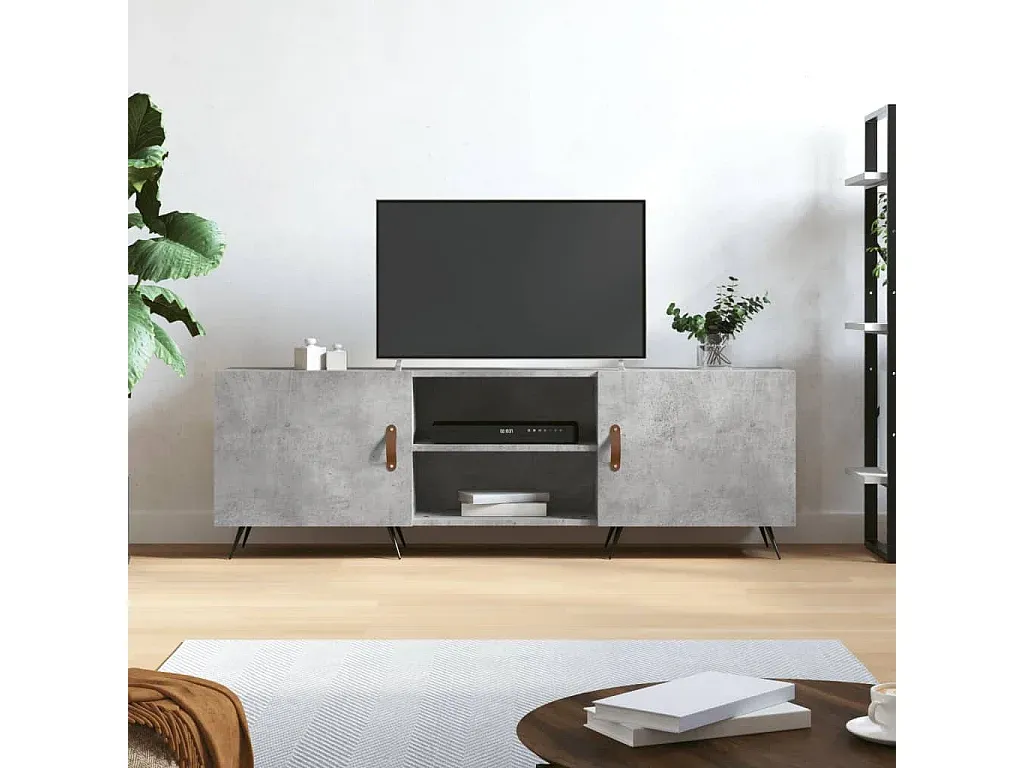 Moderner TV-Schrank in Betongrau 150x30x50 cm