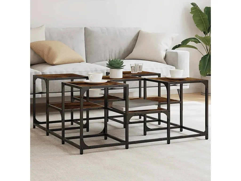 Moderner quadratischer Wohnzimmertisch aus Holzwerkstoff, 91x91x40 cm