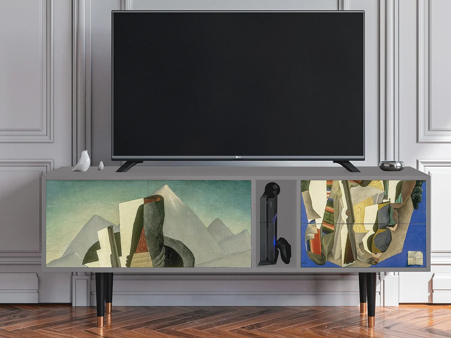 Moderner TV-Schrank in Grau, 170 cm