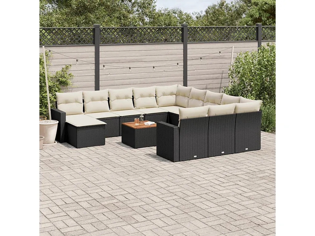 Moderne Gartenlounge mit Kissen aus Poly Rattan