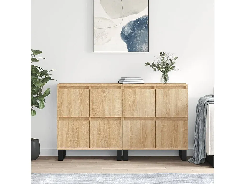 2-tlg. Sideboard-Set in Sonoma Eiche Holzoptik