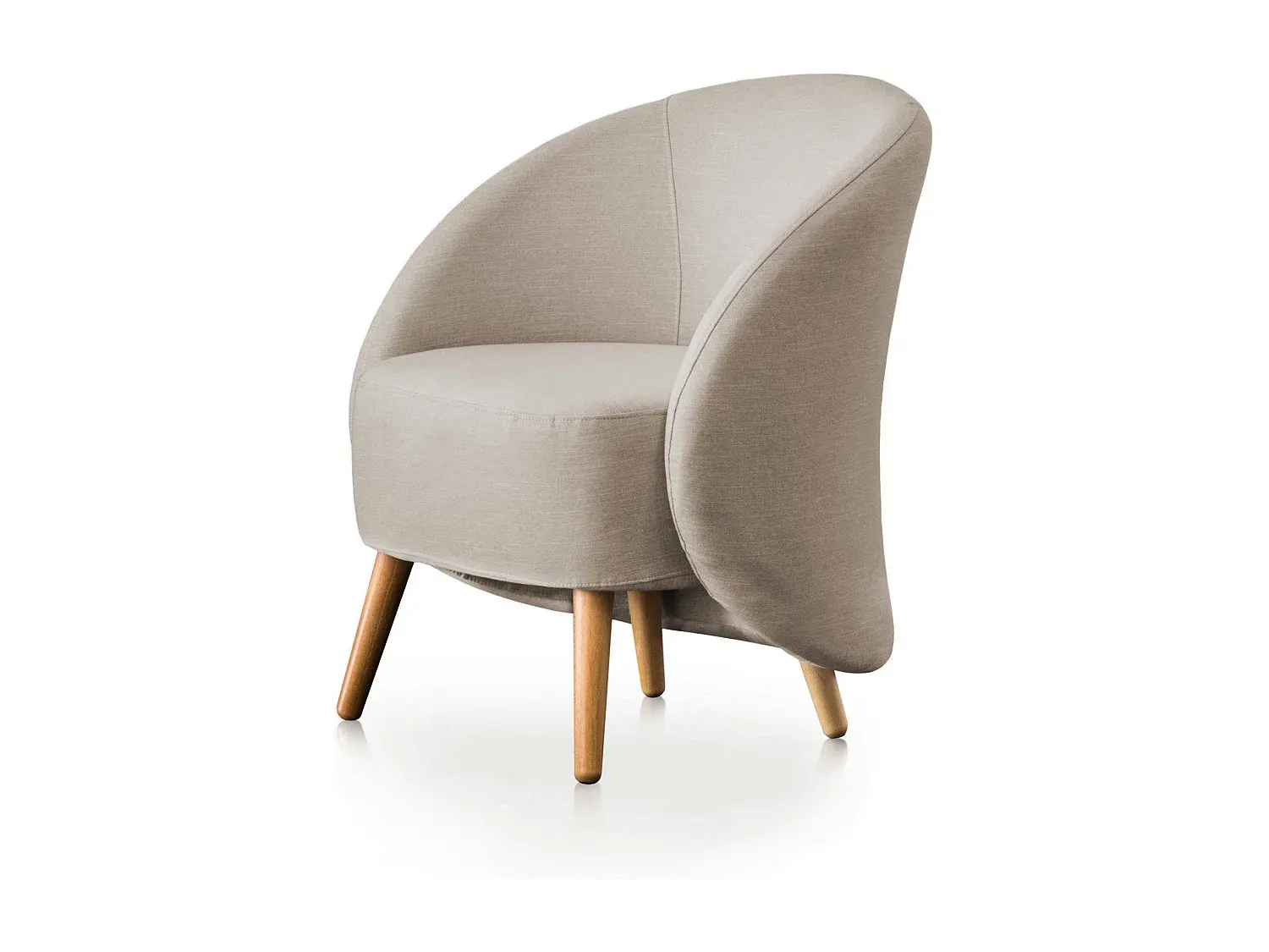 Bequemer Loungesessel aus Stoff, gepolstert, taubengrau, 70 x 60 x 80 cm