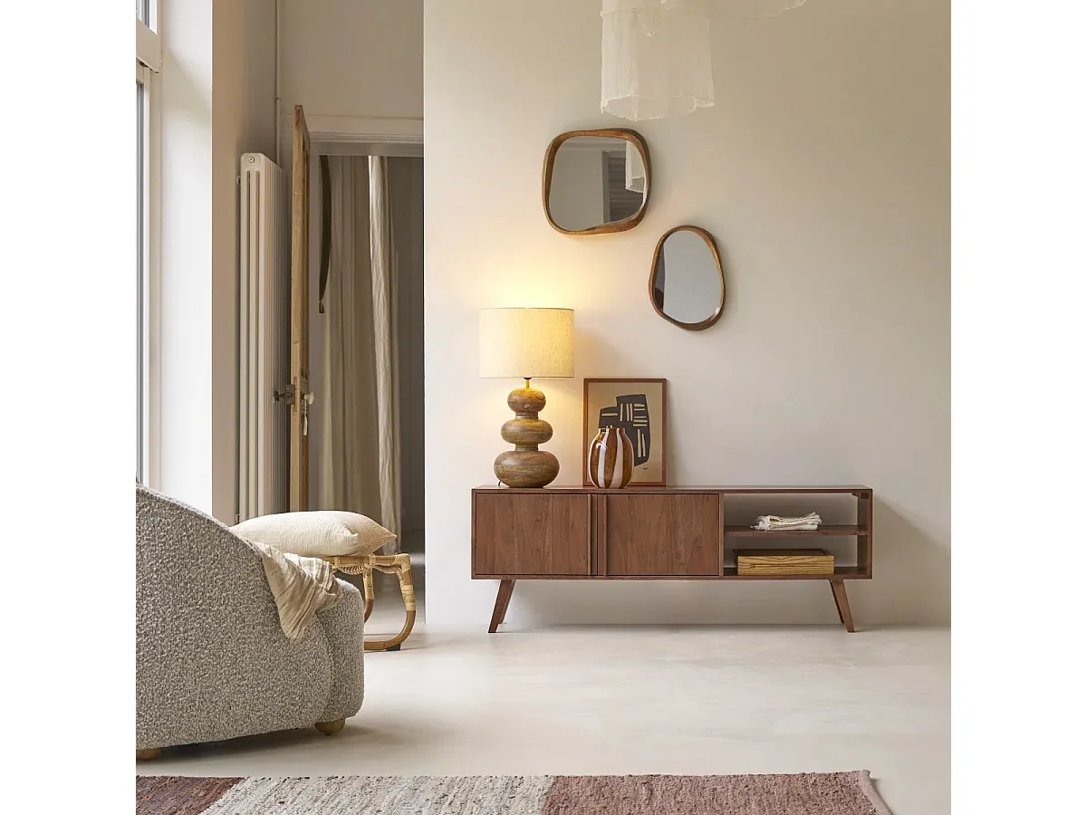 Moderner TV-Schrank aus Akazienholz, 150 cm