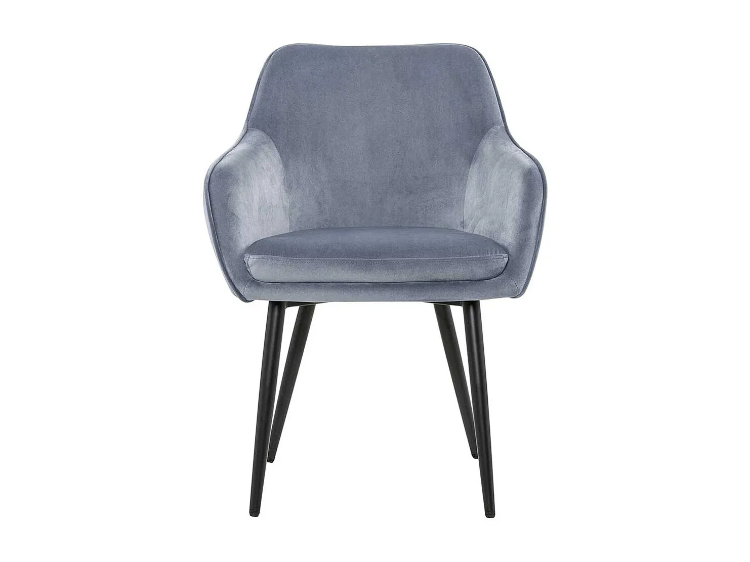 Moderner Esszimmerstuhl mit Samtbezug in Hellgrau und Schwarz