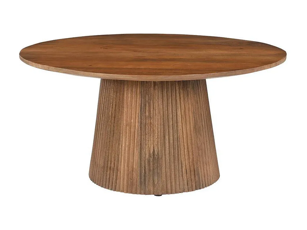 Runder Massivholz-Couchtisch für das Wohnzimmer