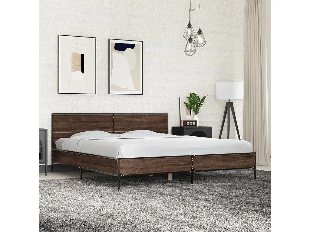 Modernes Doppelbett in Eichenoptik 180x200 cm