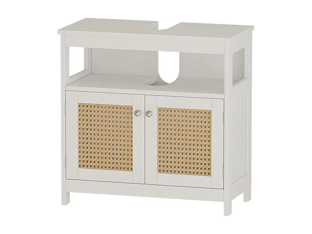 Moderner weißer Waschbeckenunterschrank mit Stauraum