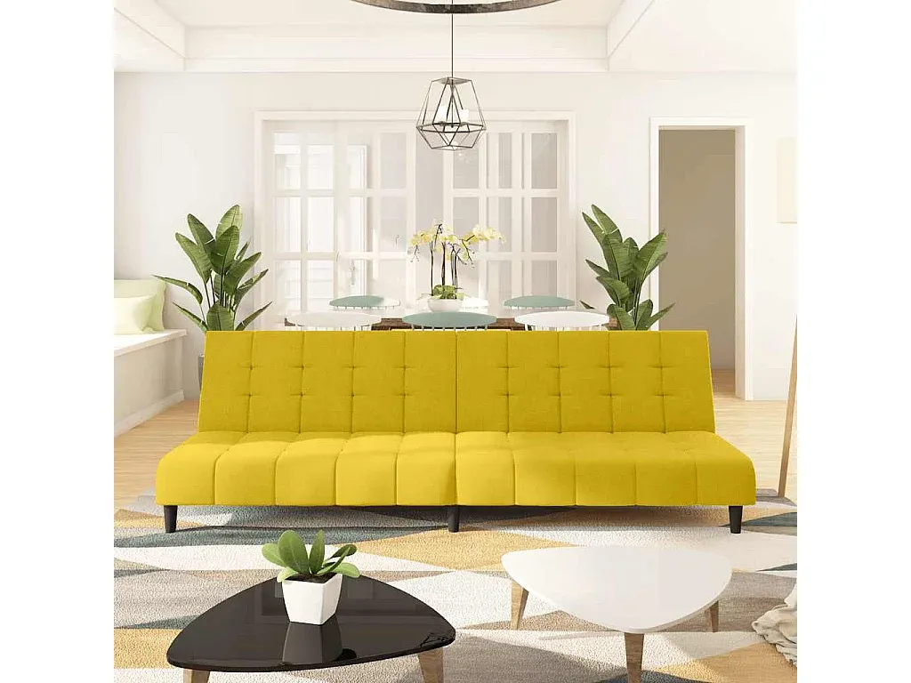 Gemütliches Gelbes Schlafsofa für Zwei