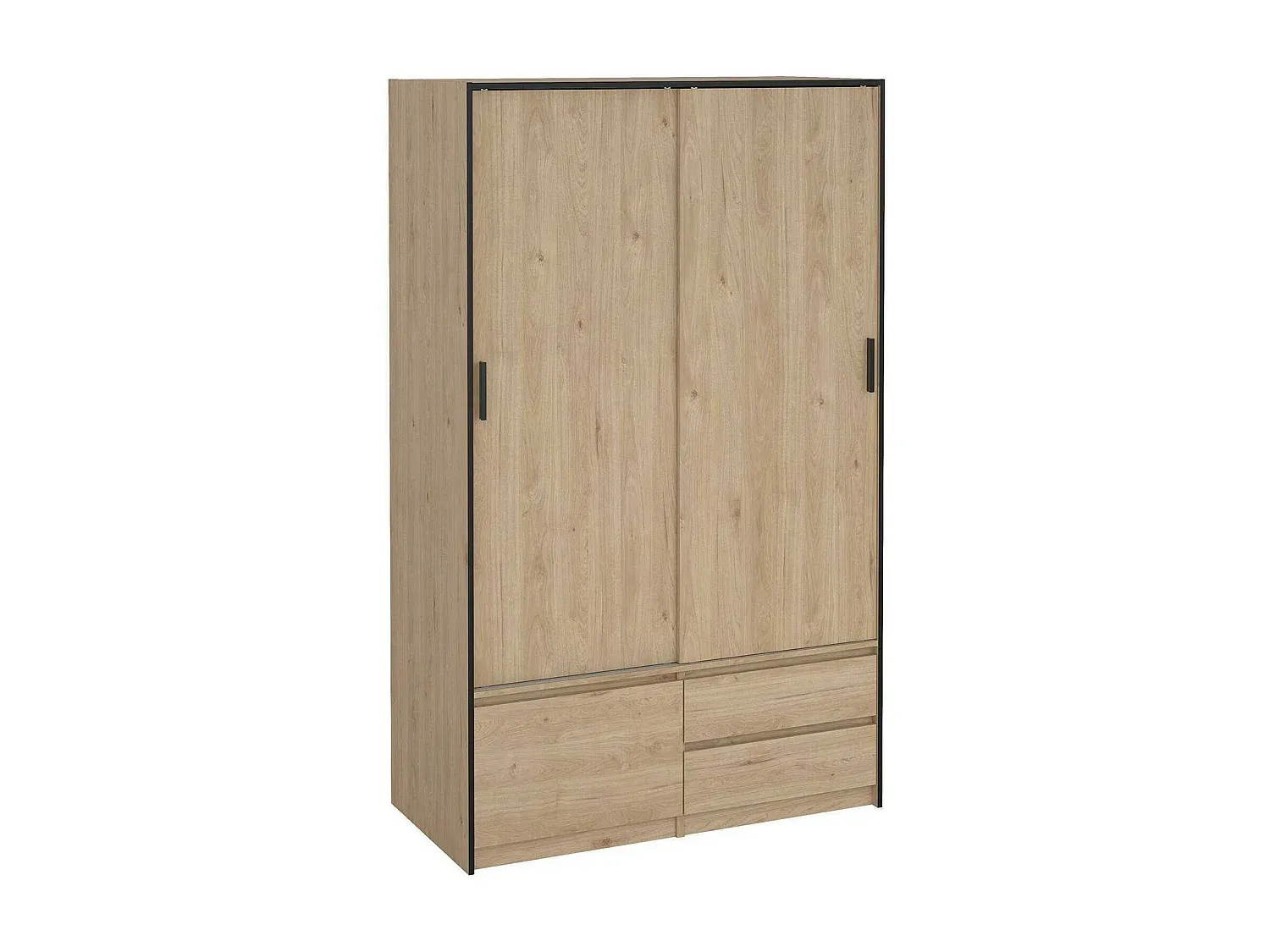 Geräumiger Mehrzweckschrank, vielseitiger Stauraum, 121x60x200 cm, Eiche