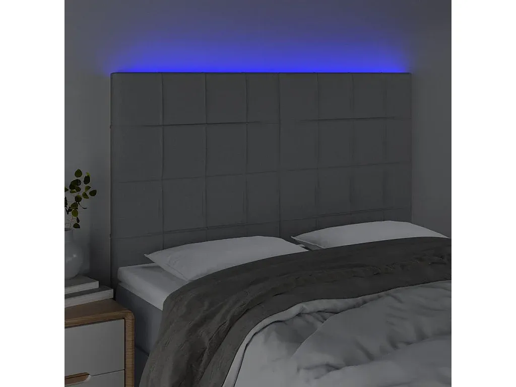 Stoff Kopfteil in Hellgrau, verstellbar 144x5x118/128 cm