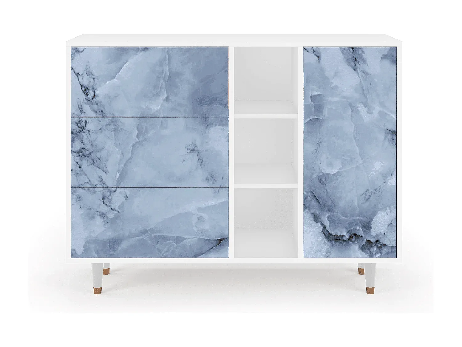 Modernes Sideboard mit Schubladen in Weiß