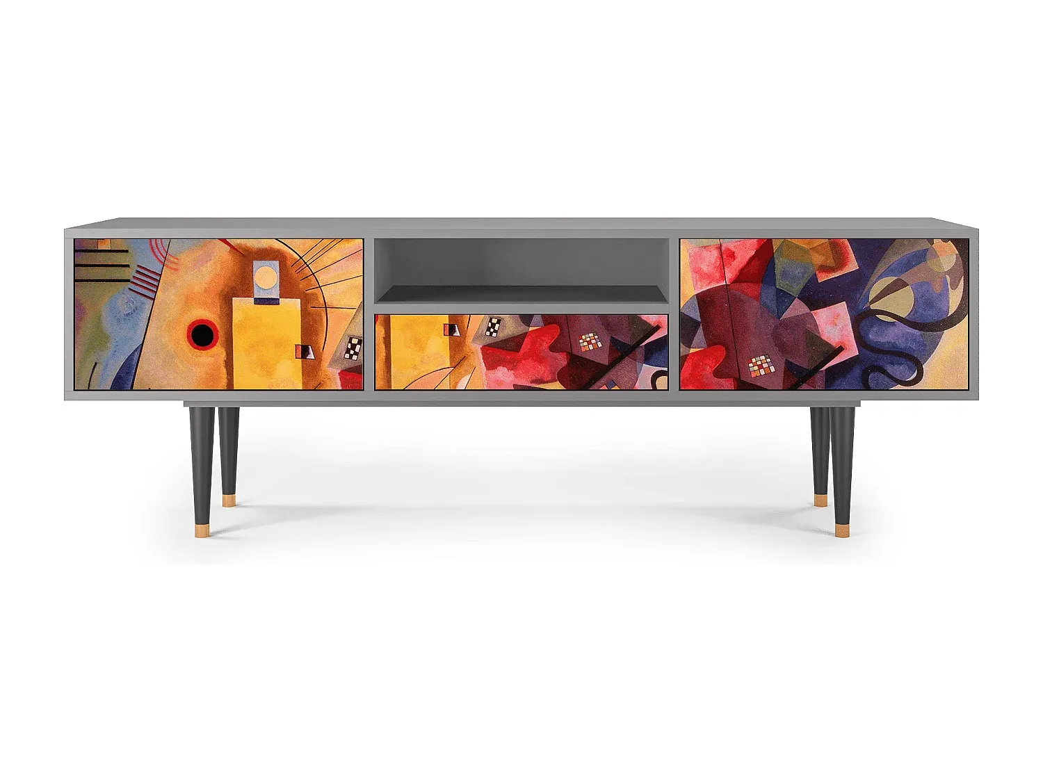 Moderner TV-Schrank in Grau - Große Kapazität