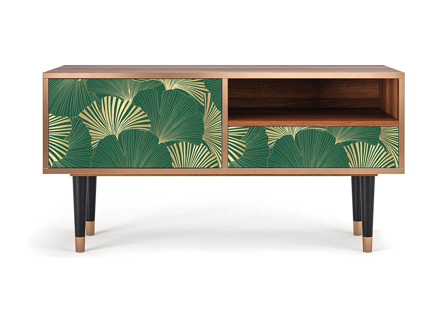 Moderner TV-Schrank mit Walnuss-Dekor, 115x59x48 cm