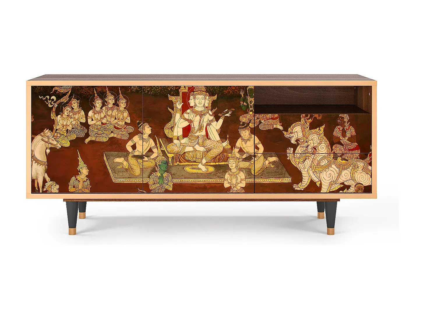 Moderner TV-Schrank mit Walnuss-Finish