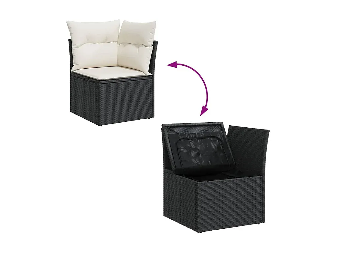 Moderne Gartenlounge mit Kissen aus Poly Rattan