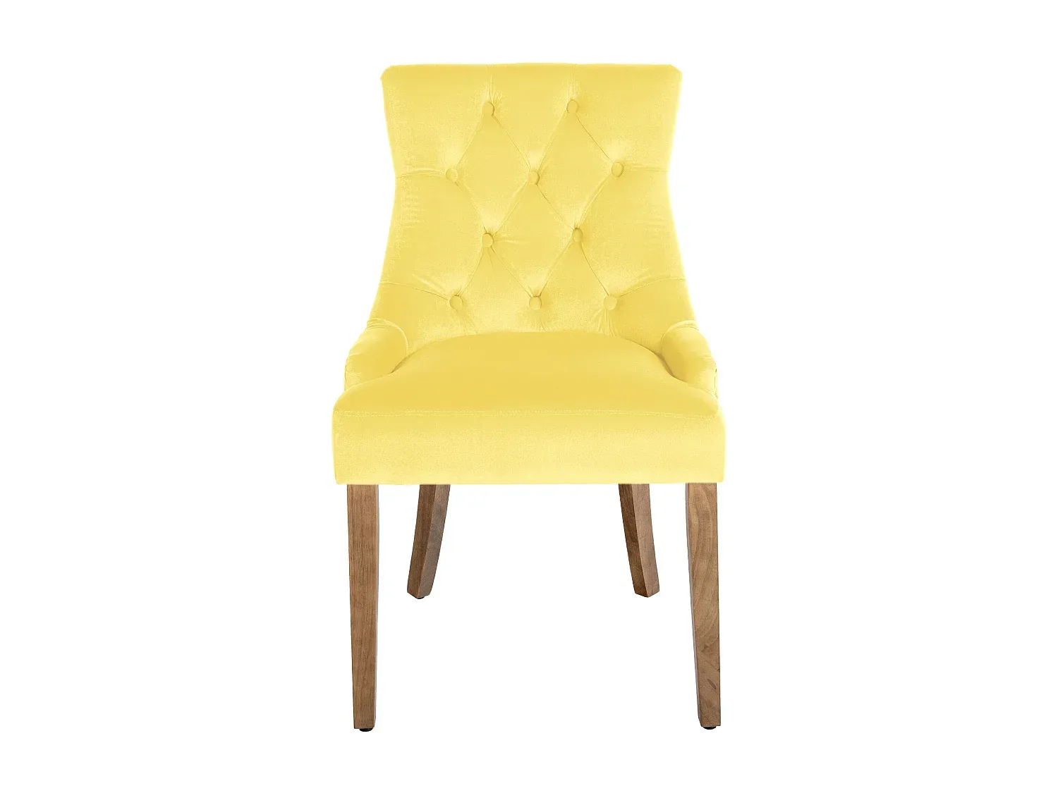 Moderne Esszimmerstühle aus Samt und Holz in Gelb