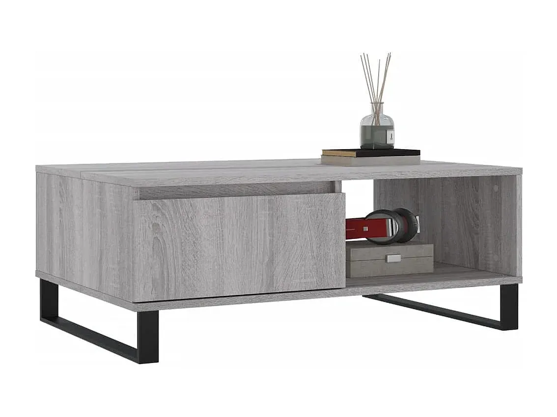 Moderner Grauer Wohnzimmertisch aus Holzwerkstoff