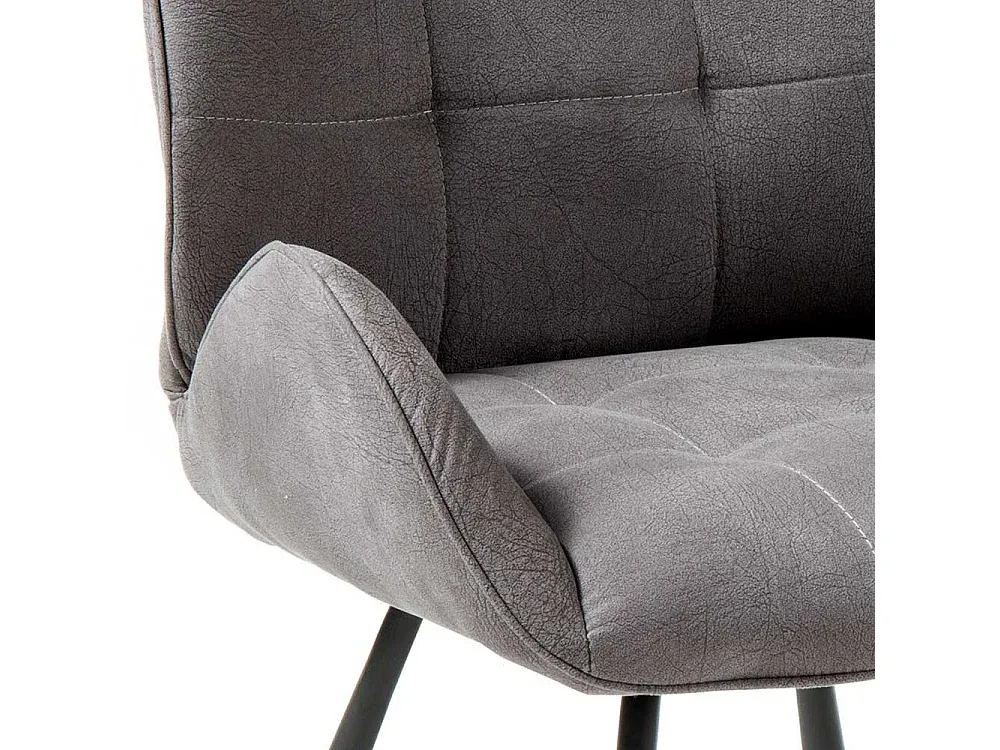 Moderne hellgraue Microfaser-Stühle im 2er-Set