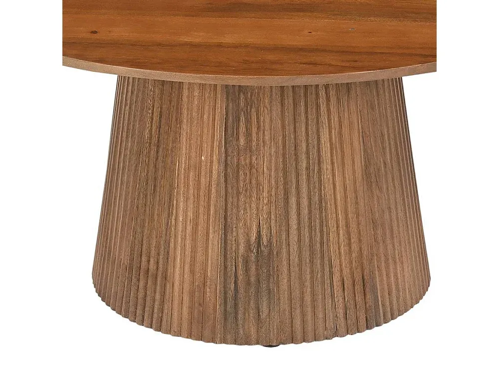 Runder Massivholz-Couchtisch für das Wohnzimmer