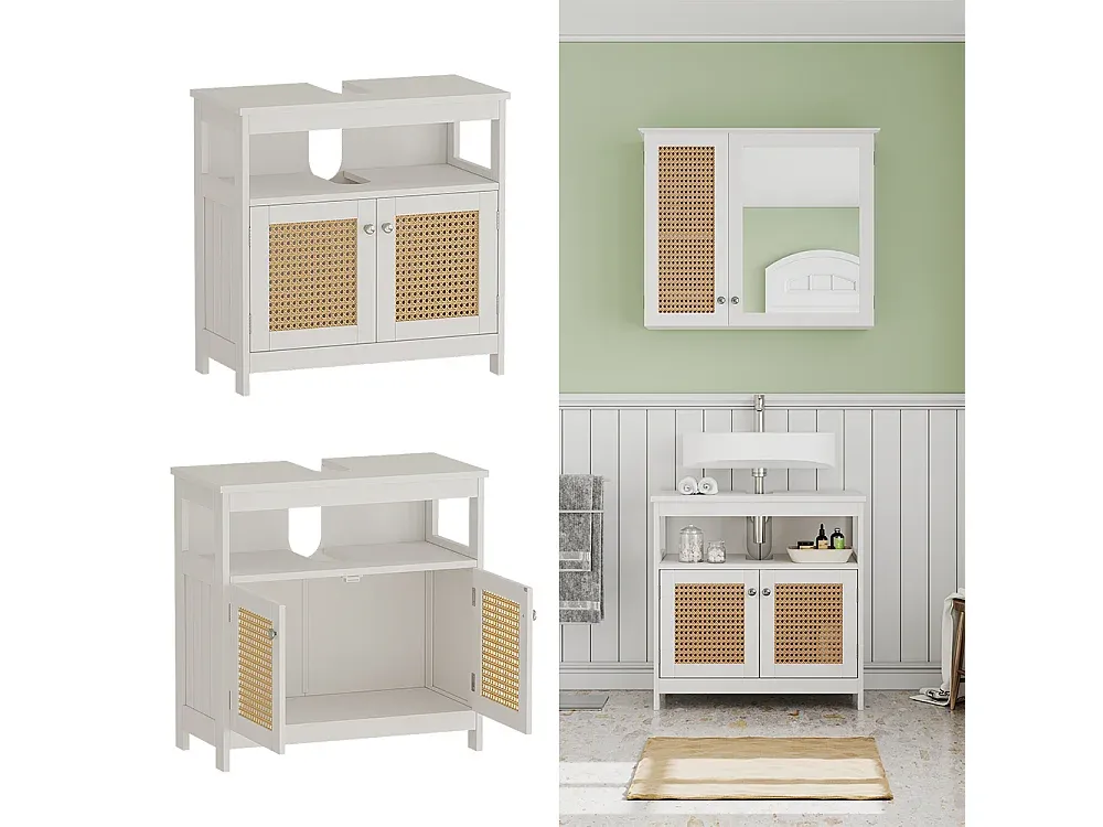 Moderner weißer Waschbeckenunterschrank mit Stauraum