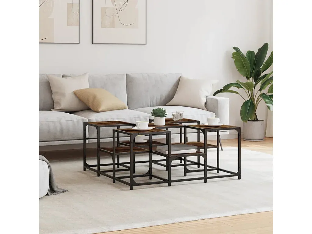 Moderner quadratischer Wohnzimmertisch aus Holzwerkstoff, 91x91x40 cm