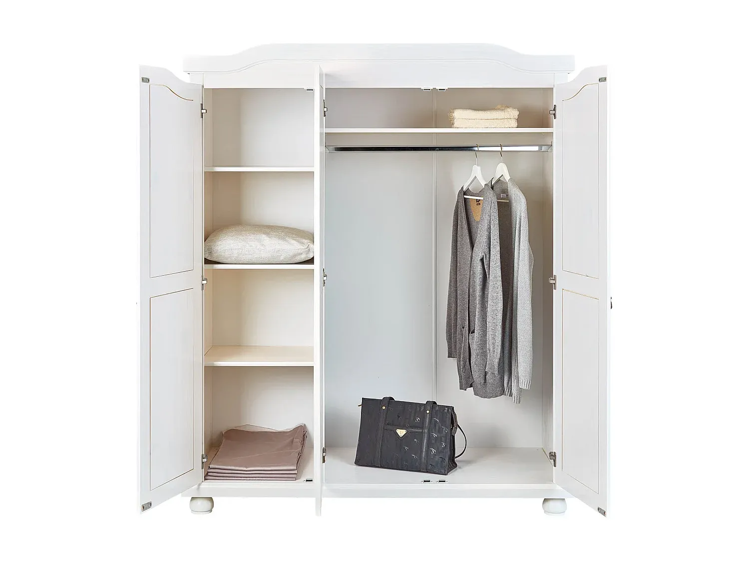 Moderner weißer Kleiderschrank mit 3 Türen