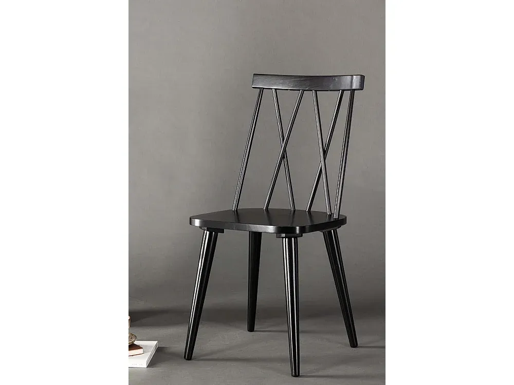 Moderner Esszimmerstuhl aus Holz in Schwarz