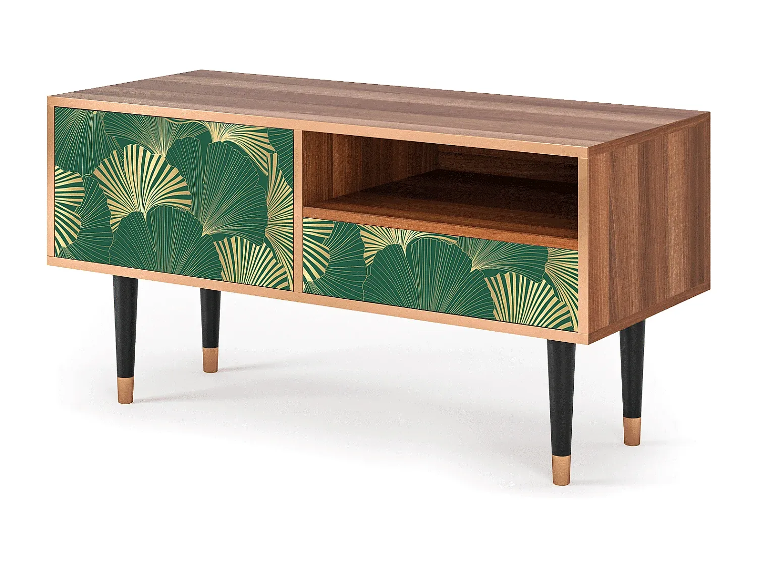 Moderner TV-Schrank mit Walnuss-Dekor, 115x59x48 cm