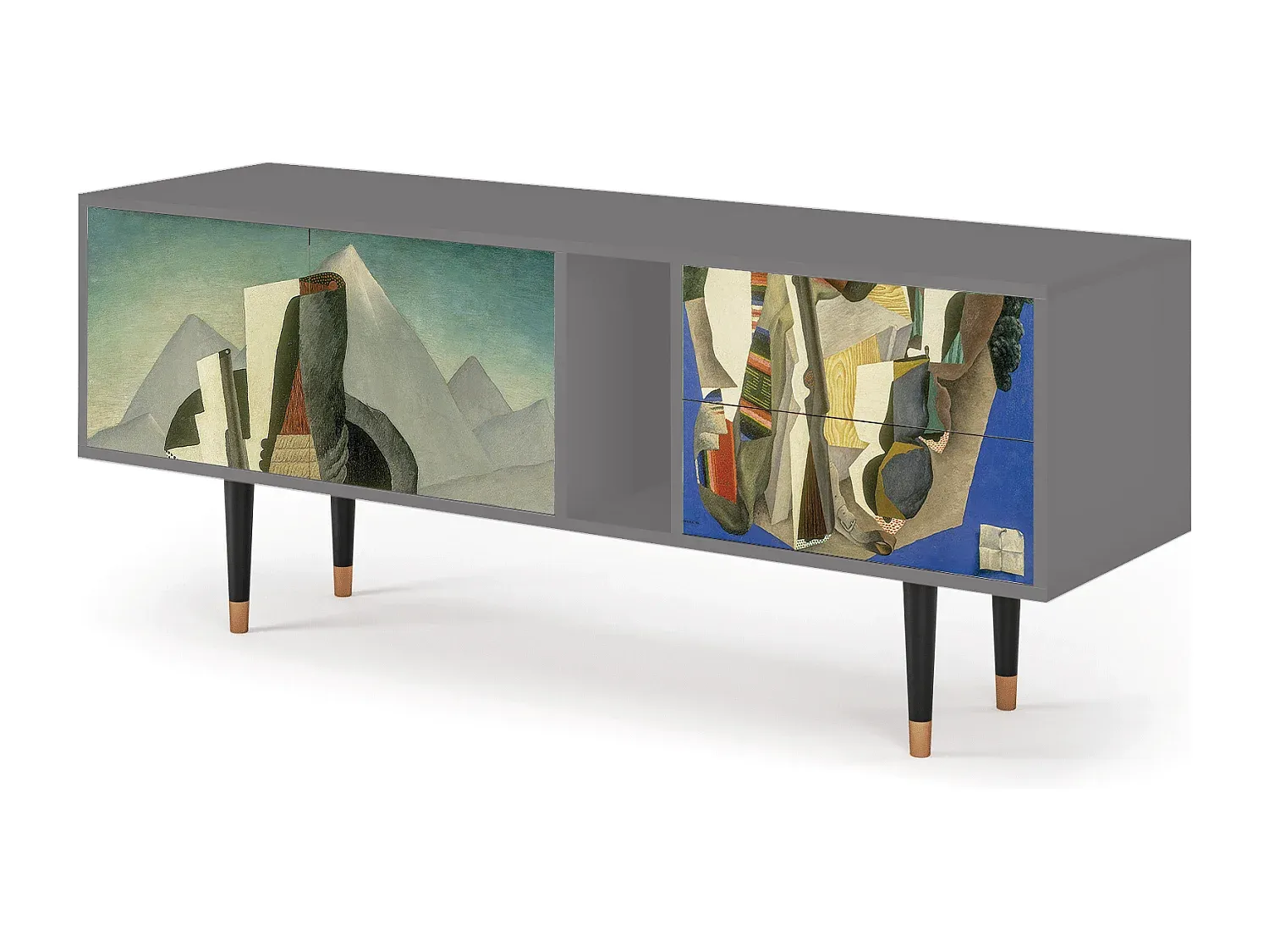 Moderner TV-Schrank in Grau, 170 cm