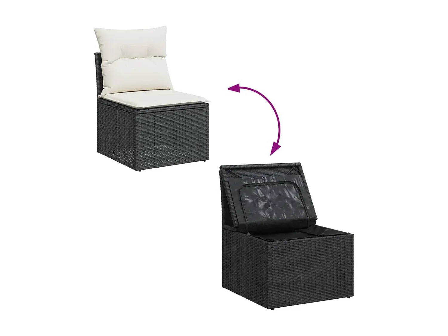Moderne Gartenlounge mit Kissen aus Poly Rattan