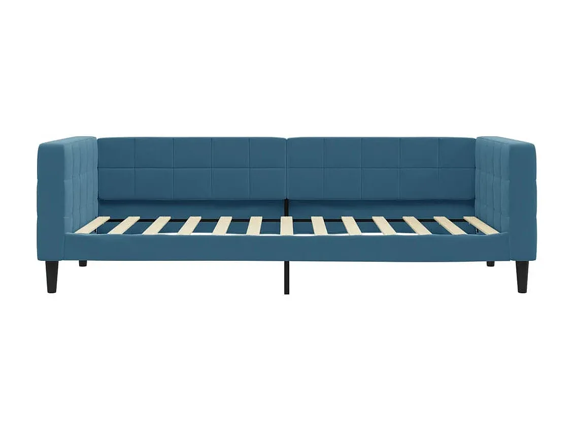 Blaues Samt-Tagesbett 90x200 cm mit Matratze