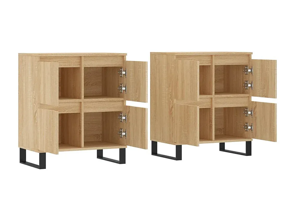 2-tlg. Sideboard-Set in Sonoma Eiche Holzoptik