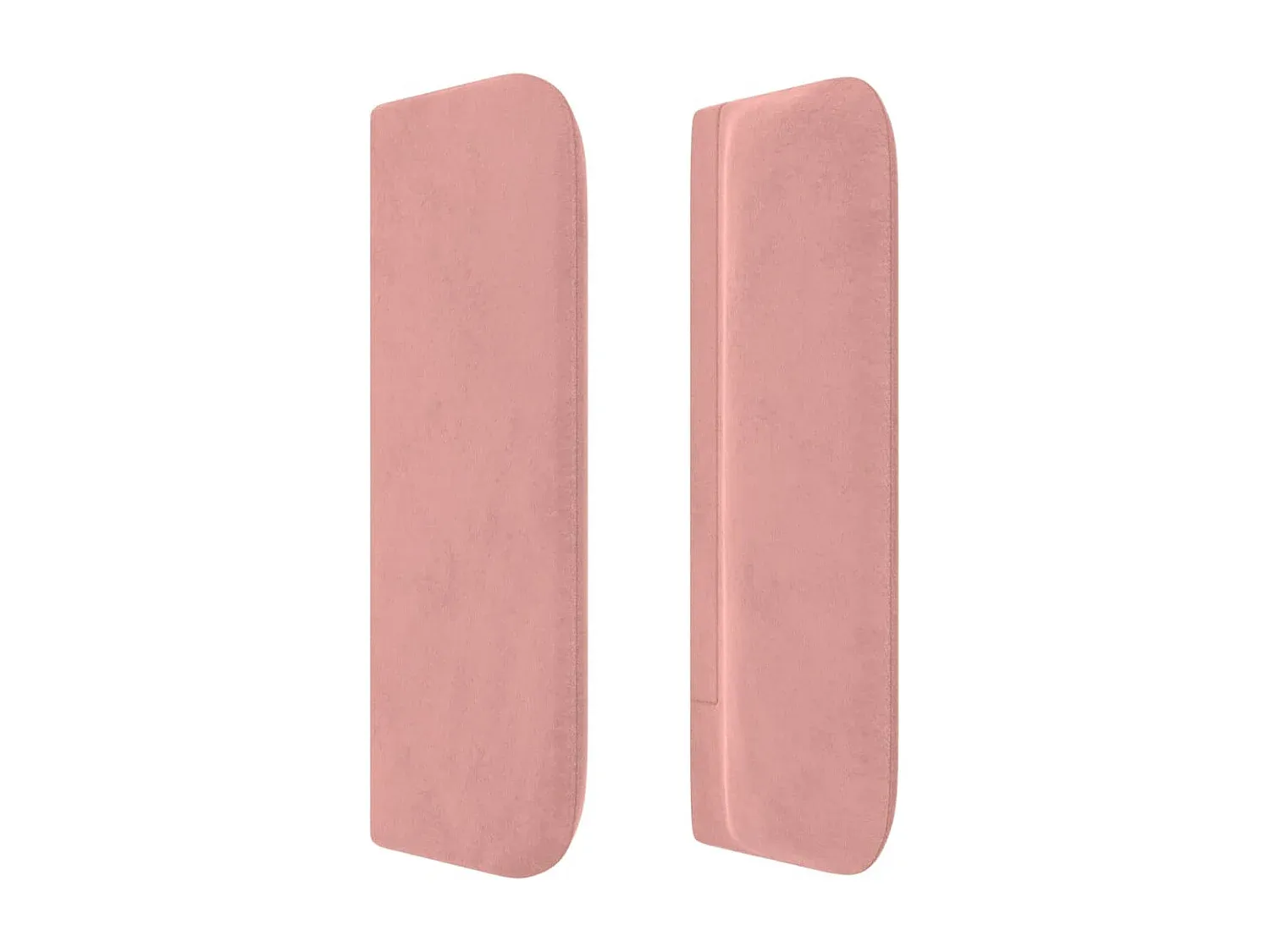 Samt Kopfteil in Rosa mit Ohren, 203x16x78/88 cm