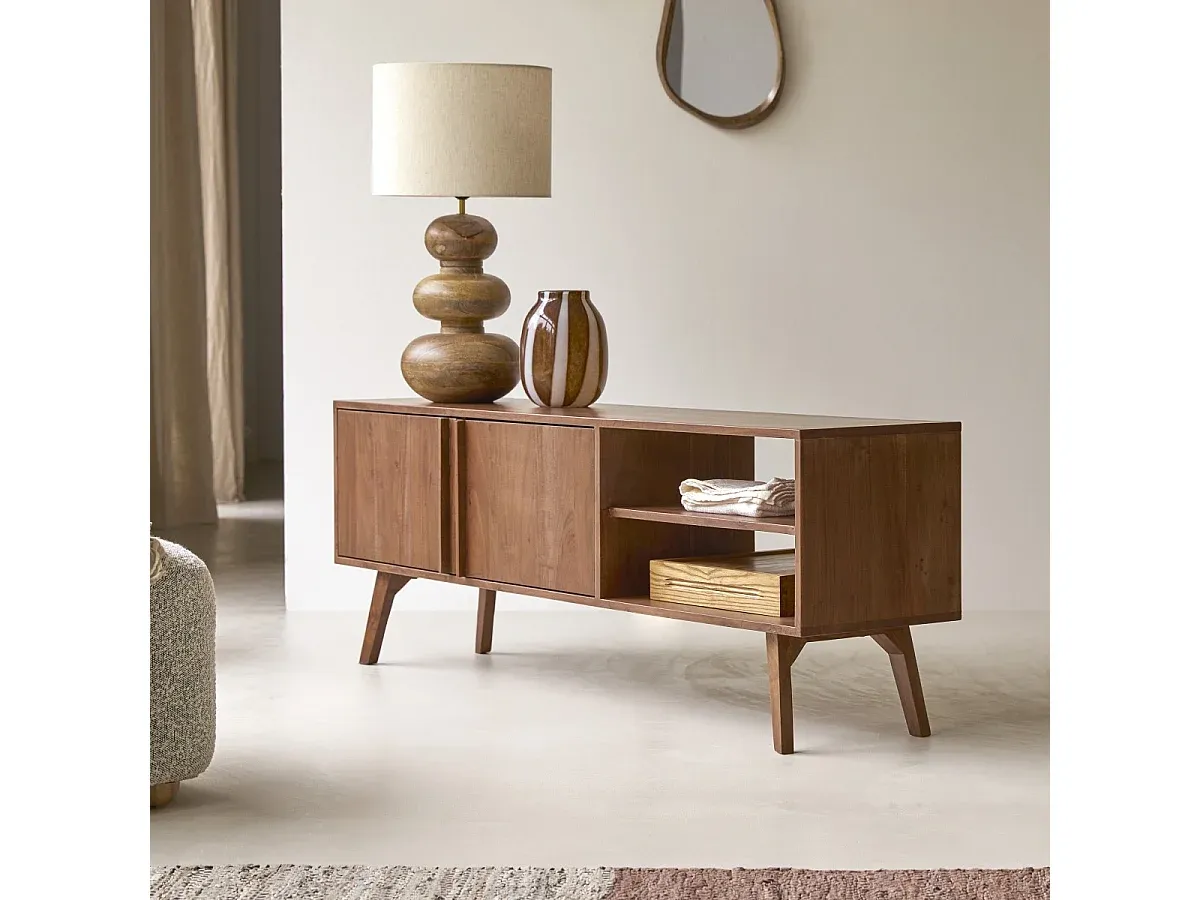 Moderner TV-Schrank aus Akazienholz, 150 cm