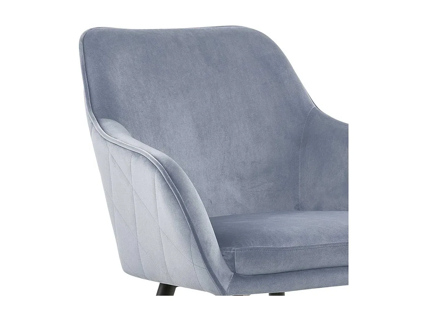 Moderner Esszimmerstuhl mit Samtbezug in Hellgrau und Schwarz