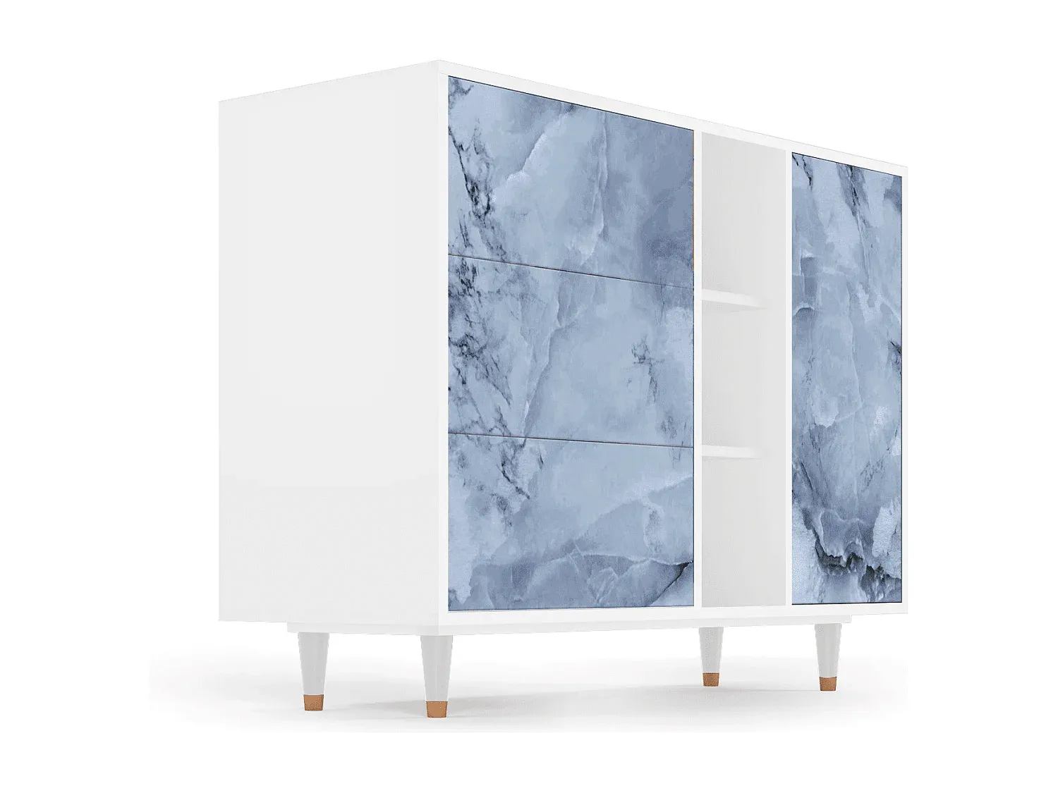 Modernes Sideboard mit Schubladen in Weiß