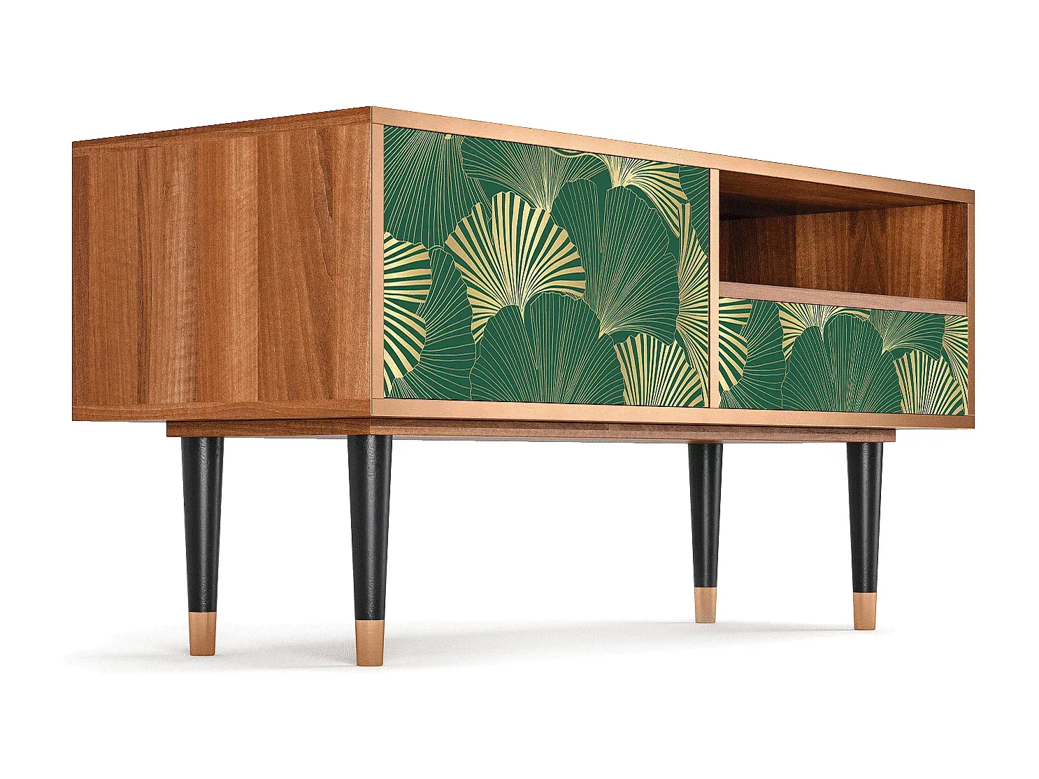 Moderner TV-Schrank mit Walnuss-Dekor, 115x59x48 cm