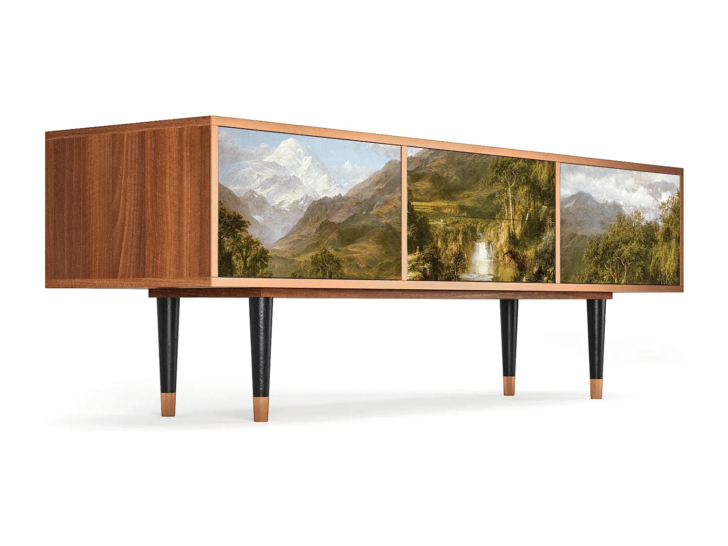 Moderner Fernsehschrank aus Walnuss - 170x59x48 cm