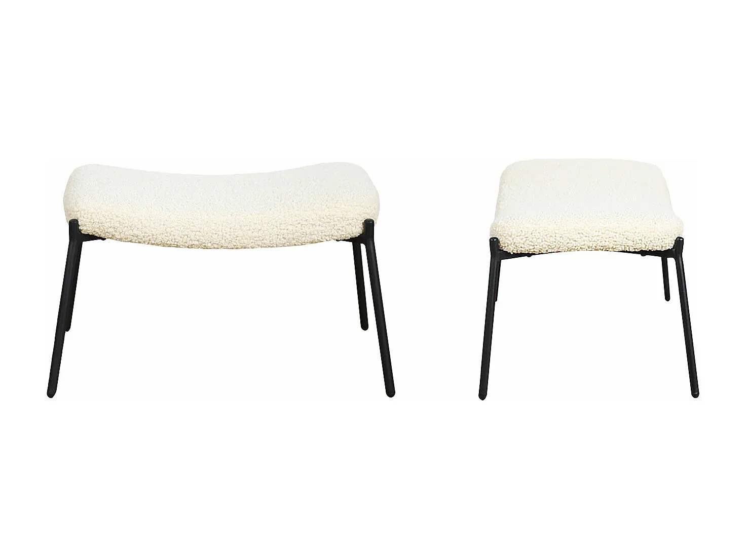 Bequemer Bouclé-Sessel mit Fußstütze in Beige