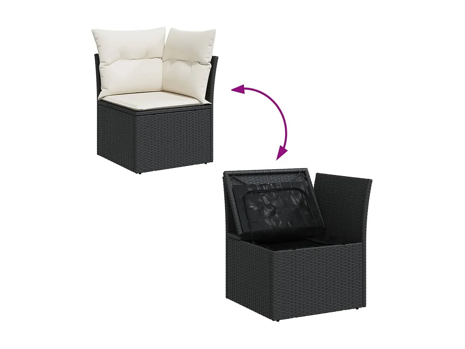 Moderne Gartenlounge mit Kissen aus Poly Rattan