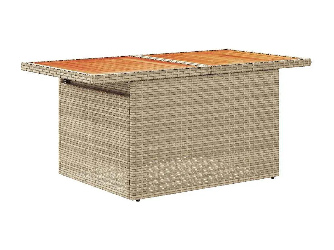 Komfortable Gartensofagarnitur aus Poly Rattan mit Kissen, Beige