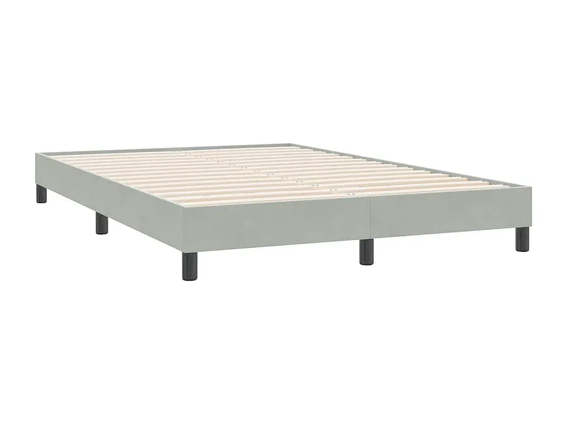 Komfortables Boxspringbett mit Matratze in Samt Hellgrau 160x220 cm