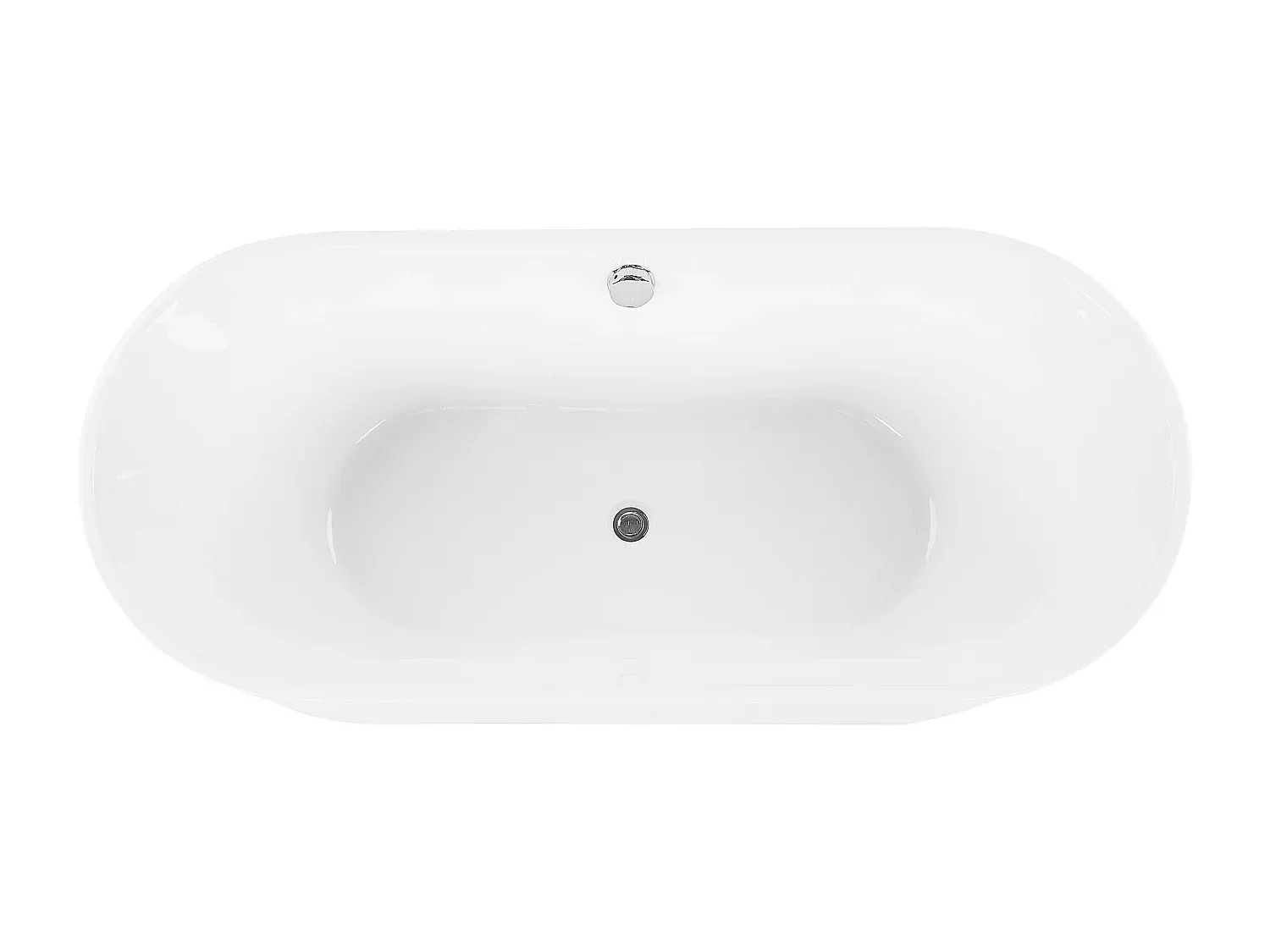 Freistehende ovale Badewanne 170 x 75 cm in Weiß