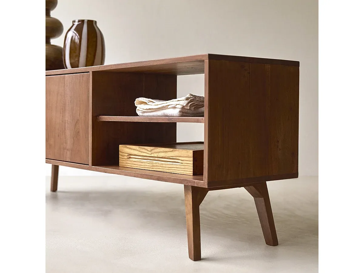 Moderner TV-Schrank aus Akazienholz, 150 cm