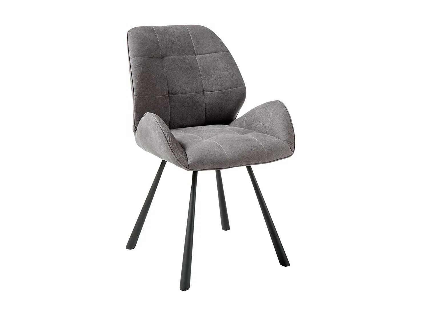 Moderne hellgraue Microfaser-Stühle im 2er-Set