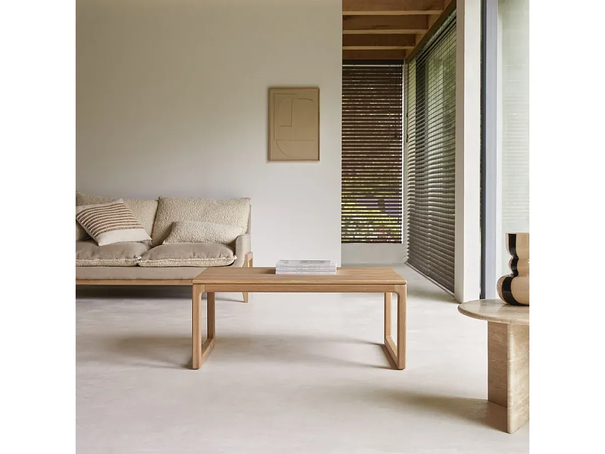 Moderner Couchtisch aus massiver Eiche, 100 x 56 cm