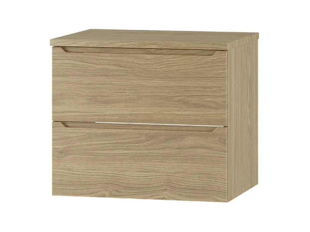 Badezimmerschrank mit Eichenholzplatte, 60 cm